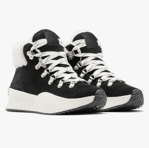 Sorel Out N About III Conquest Waterproof Boot Size 6 Black Sherpa Lined